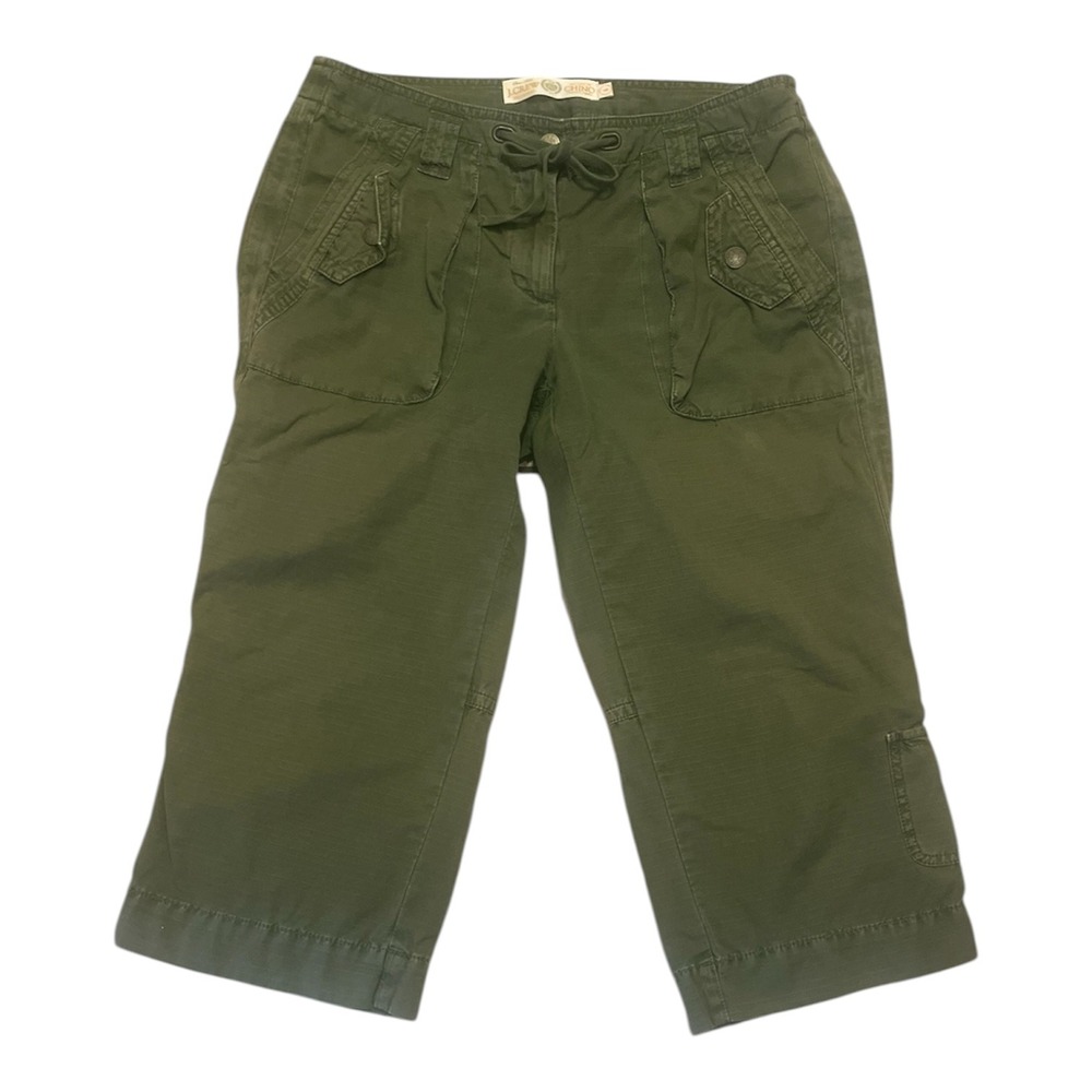 J.Crew Broken-In Chino City Fit Olive Green Cropped Utility Pants Women's 6
